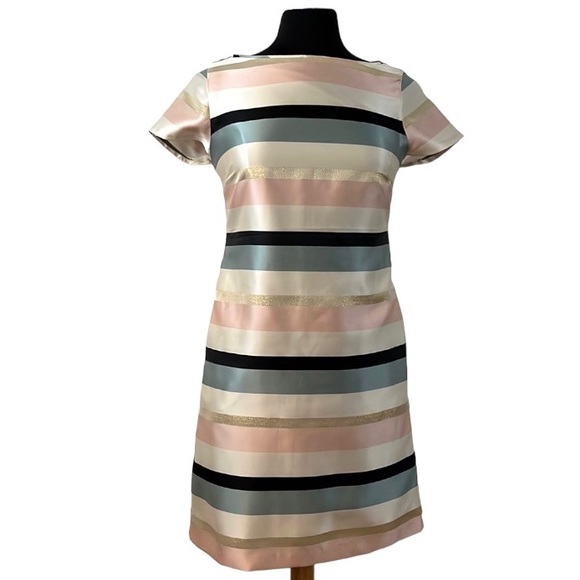 Donna Ricco Pastel Striped Shift Dress size 6 - Picture 1 of 9